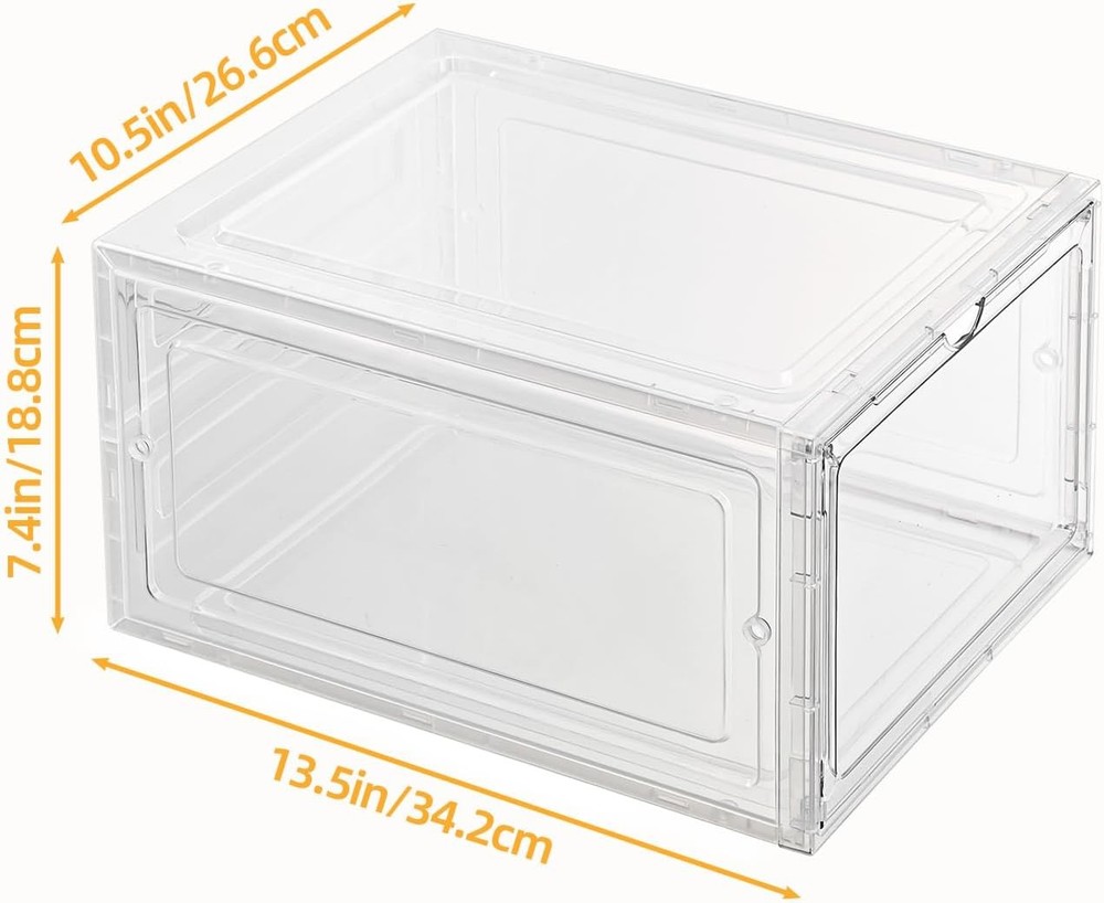 Hat Organizer Box,Stackable Clear Baseball Caps Holder Box Containers W/