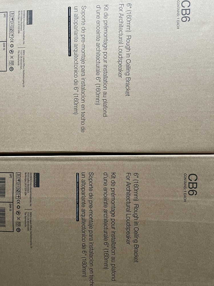 HARMAN CB6 6.5” Rough In Ceiling Bracket For Speaker