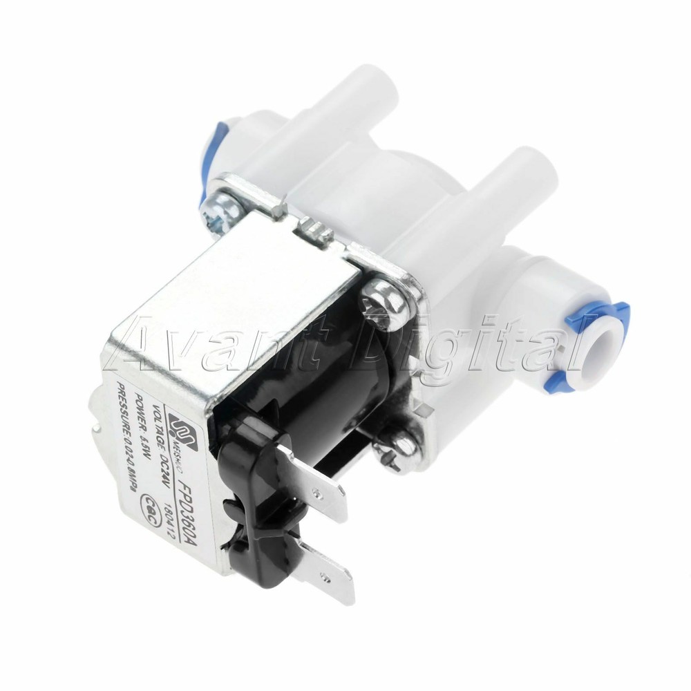 1/4" Hose 24V DC Electric RO Water System Flow Control Solenoid Valve Connection