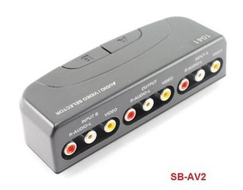 2-Way  RCA Composite Audio/Video Manual Push Button Switch. CablesOnline SB-AV2