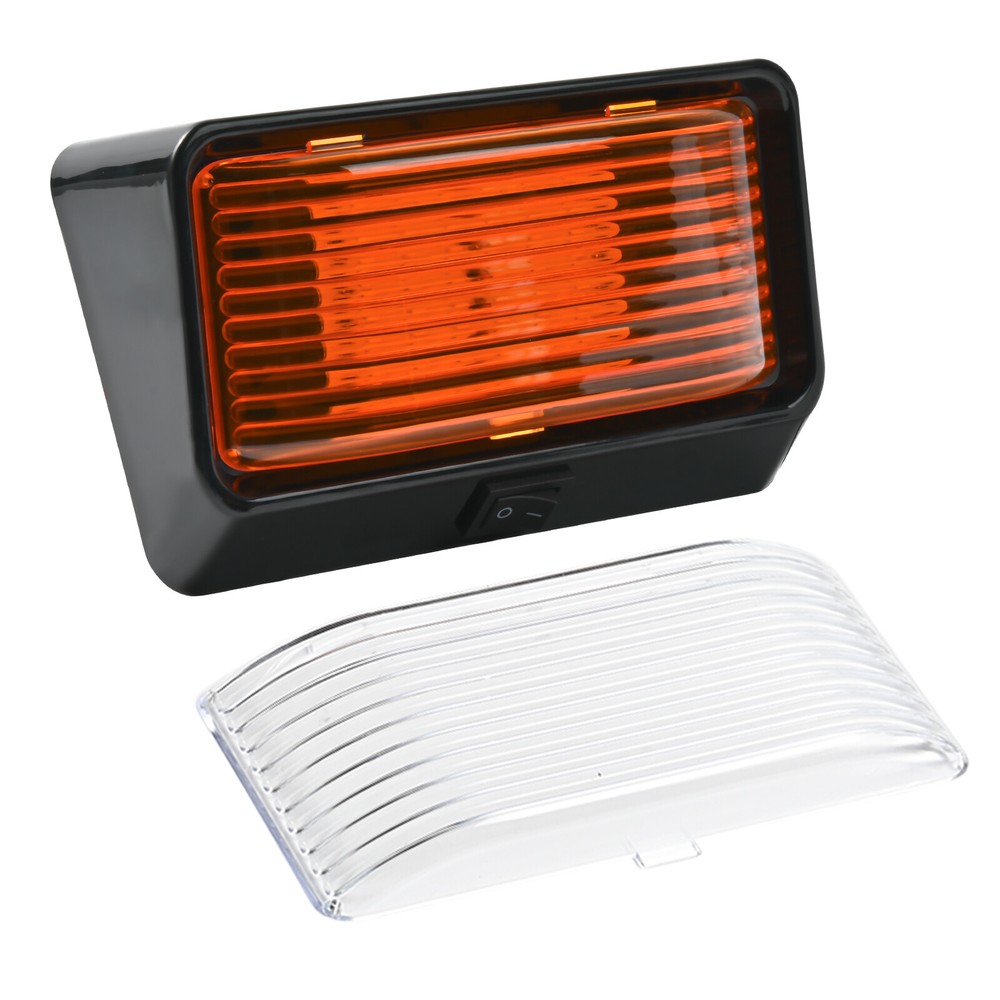 12V RV Porch Utility Light with On/Off Switch 2 Lens Outdoor Motorhome Camper