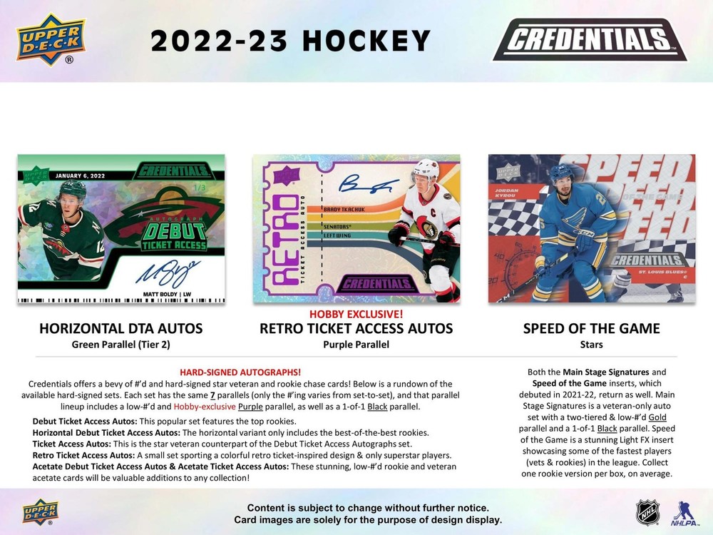 2022/23 UPPER DECK CREDENTIALS HOCKEY HOBBY BOX