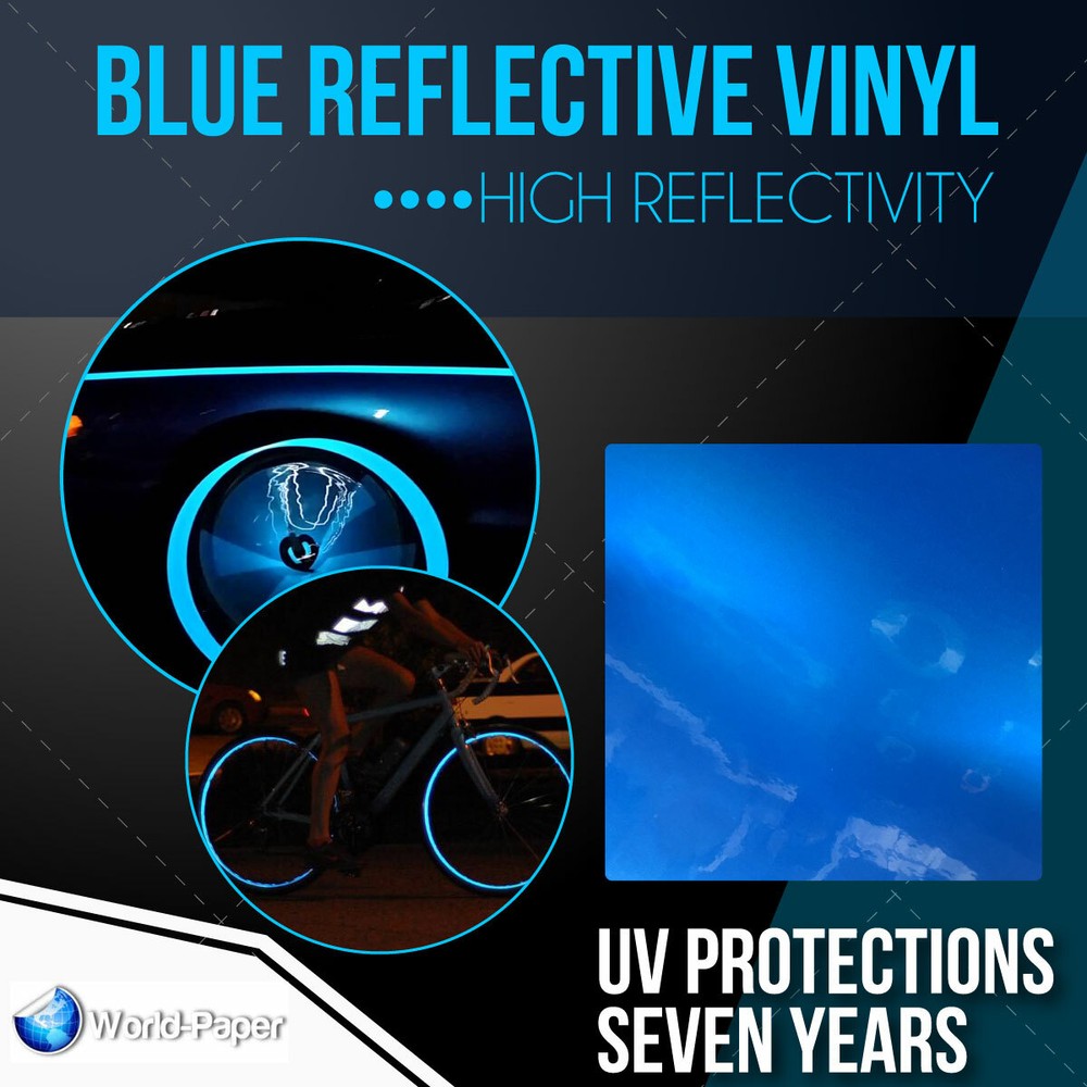 Reflective Vinyl Adhesive Cutter Sign Plotter Hight Reflectivity BLUE 24"