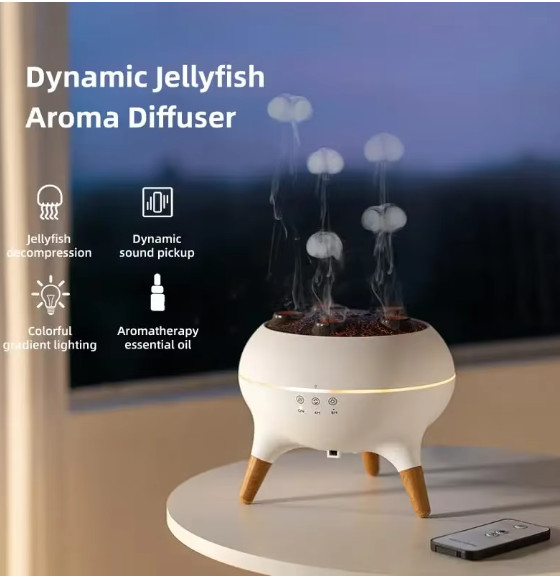 Dynamic Jellyfish Air Humidifier 250ml Essential Oil Diffuser Remote Control Bed