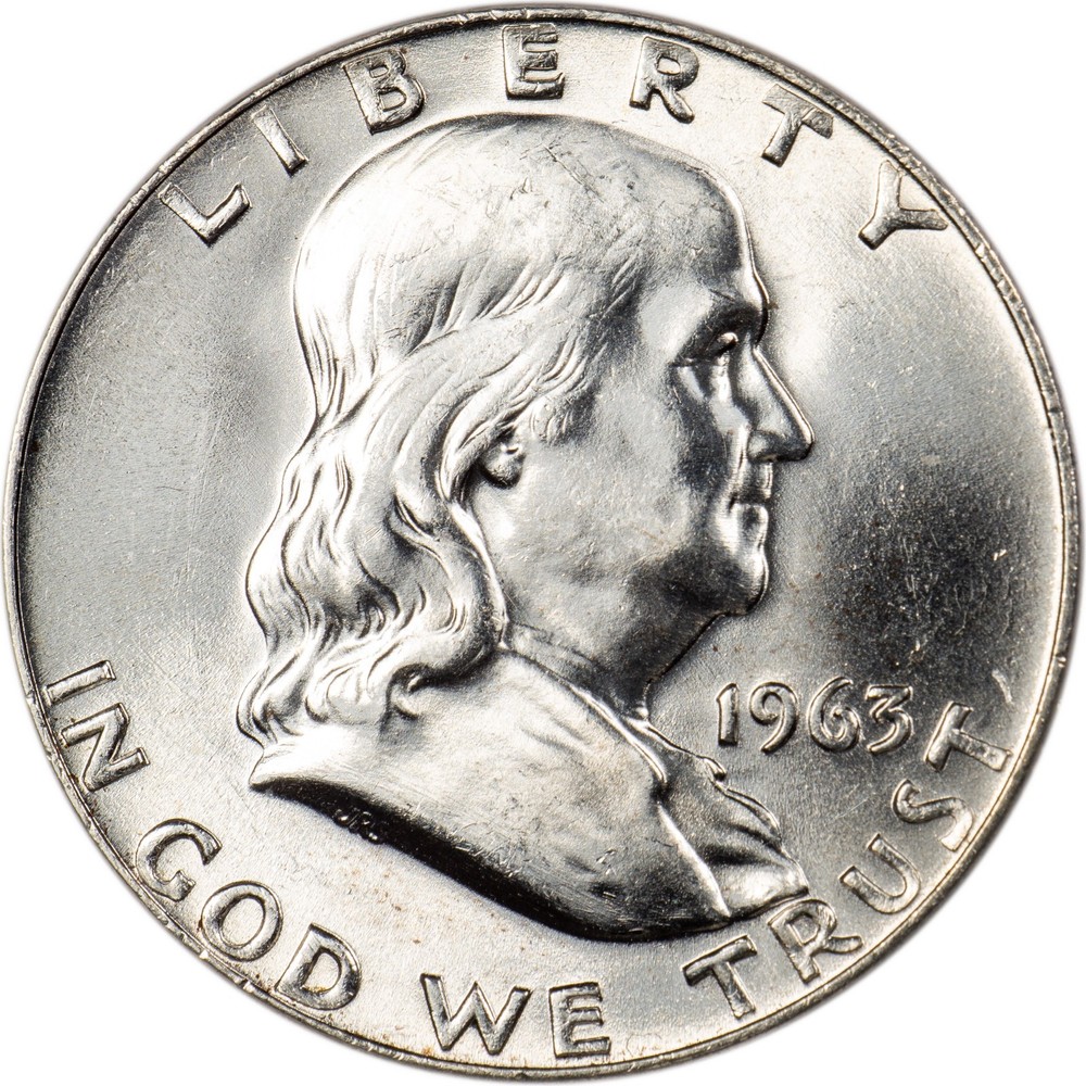 1963-D Franklin Half Dollar - Blast White - Lustrous BU GEM!