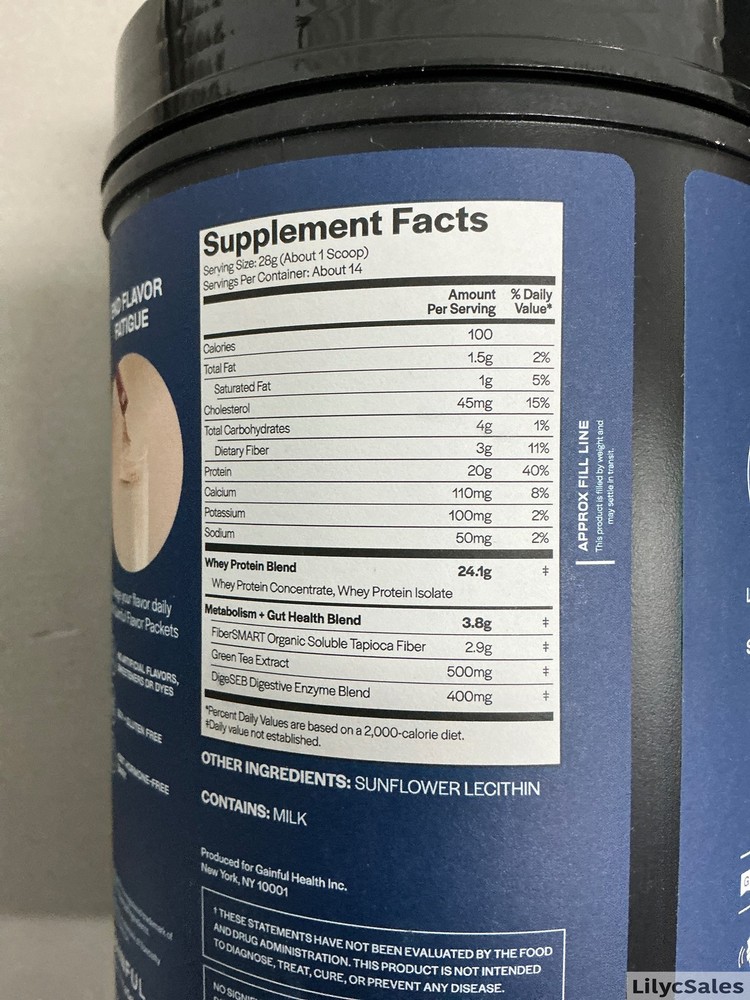 Gainful Lean Whey Protein Powder - Unflavored 14 Servings