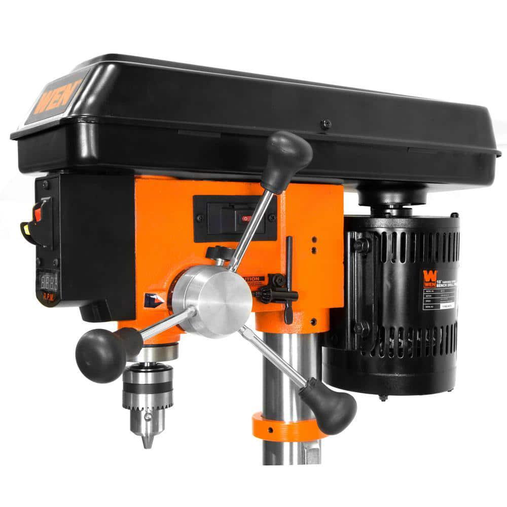 Benchtop Drill Press 10 in. Variable Speed Cast Iron Laser 1/2 in. Chuck Capacit