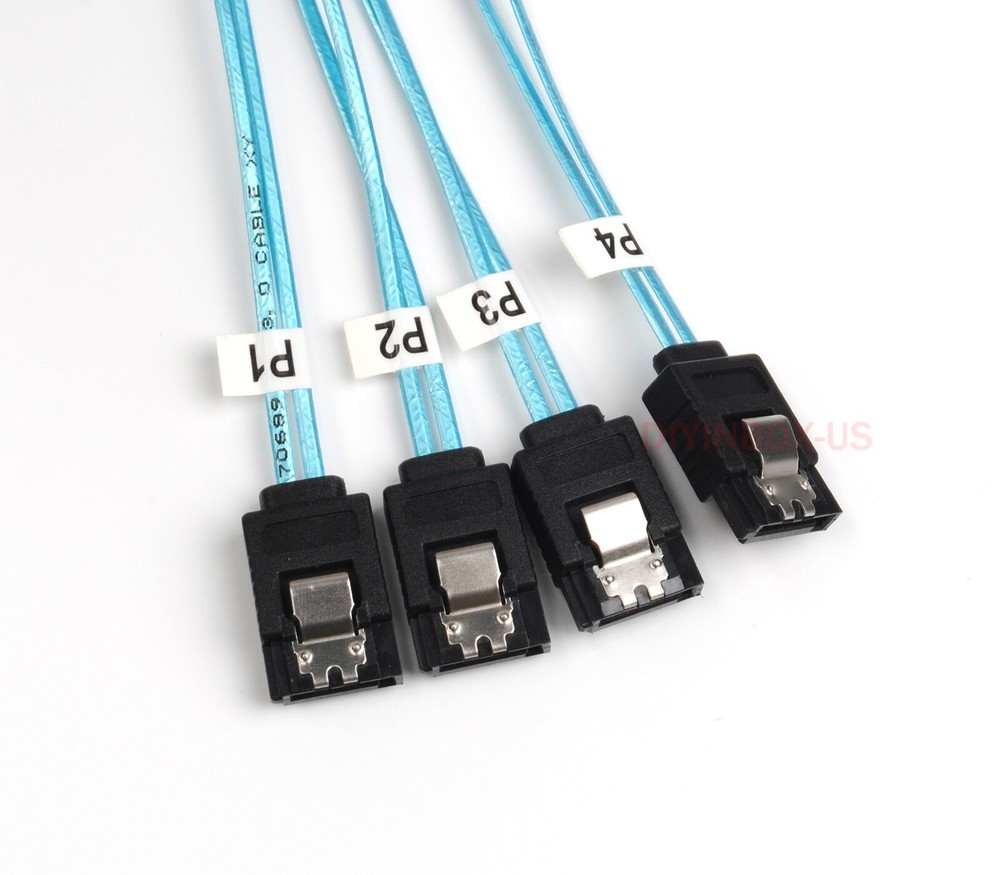 6G Internal MiniSAS HD SFF-8643 to 4 SATA 7pin Hard Disk Data Server Raid Cable