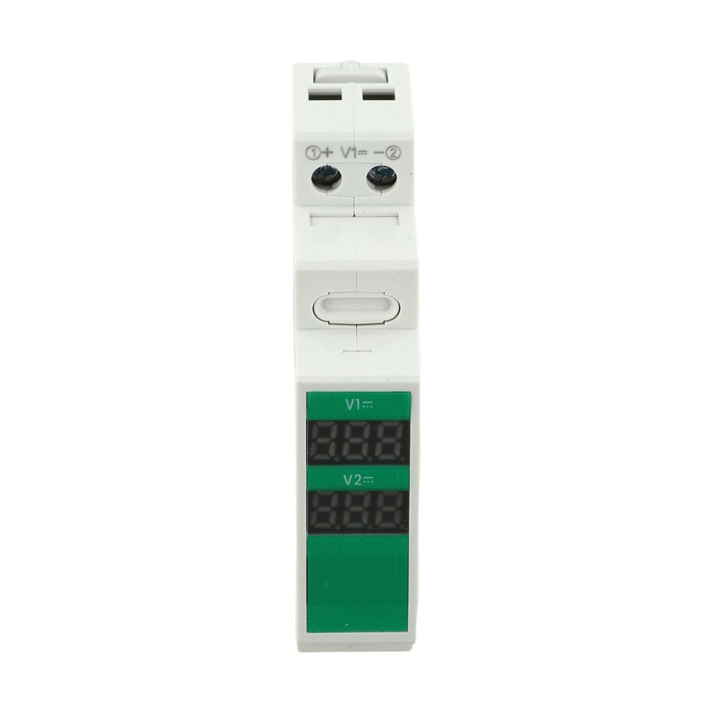 Compact For Din Rail Mountable Voltage Meter with LED Display for DC Use