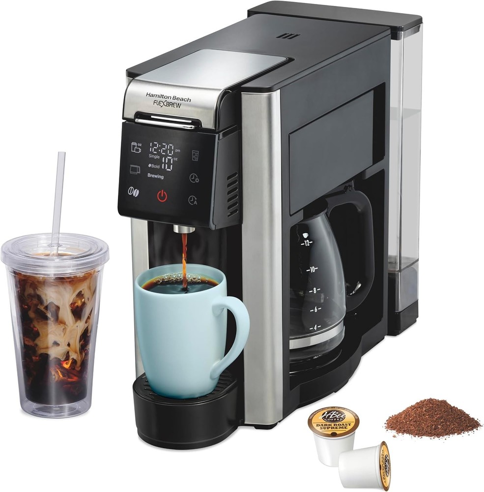 Hamilton Beach FlexBrew Advanced 5-in-1 Programmable Single or 12 Cup Drip