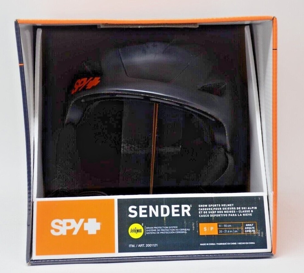 SPY Sender Snow Helmet Mips Brain Protection System, Size Small, Black