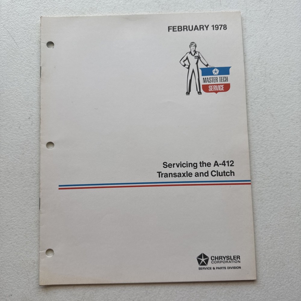 Chrysler Dodge 1978 Servicing The A-412 Transaxle And Clutch Reference Book