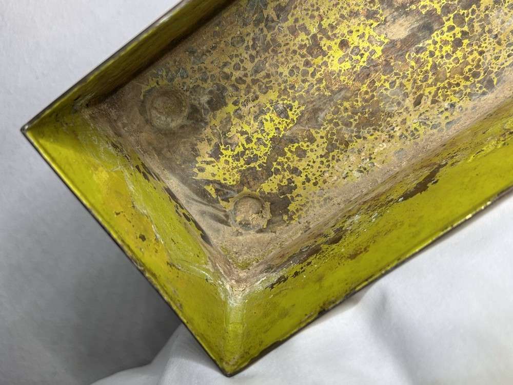 Vintage 12" Rectangular Brass Planter ~ Irving Schwartz "Contempora" Medallion