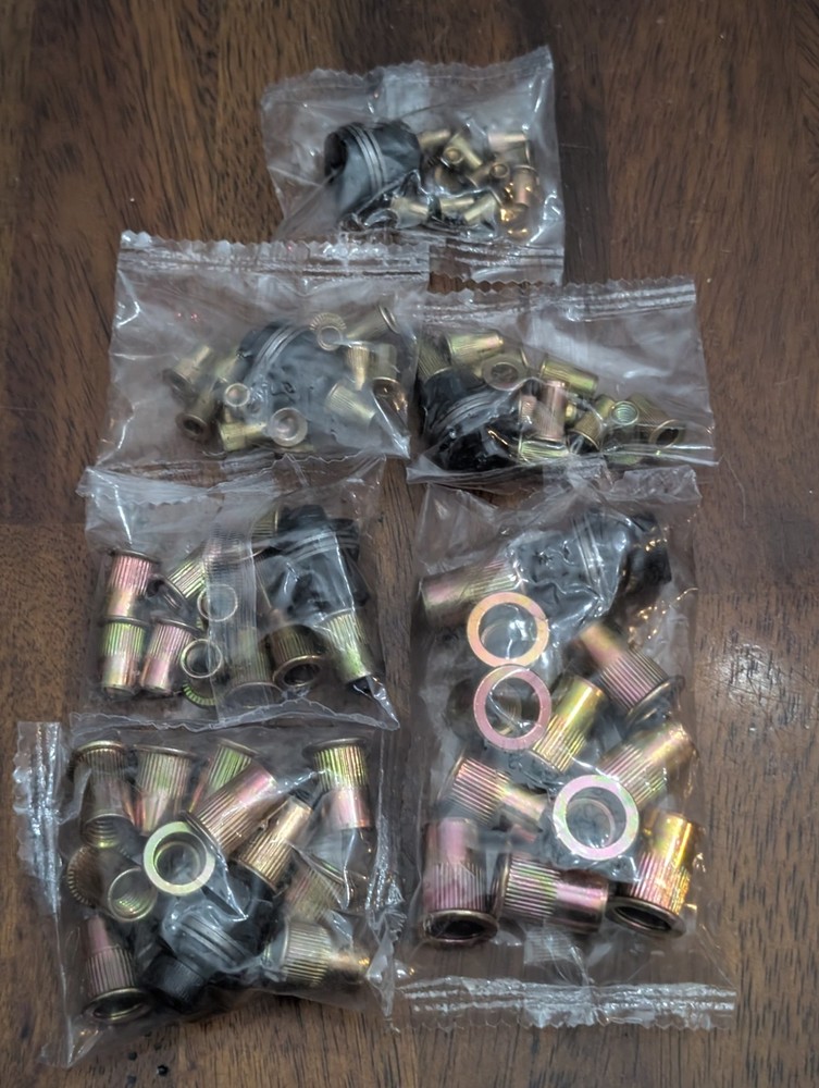 Rivnut Nutsert Installation Tool Drill Adapter Rivet Nut Setter w Hardware Lot