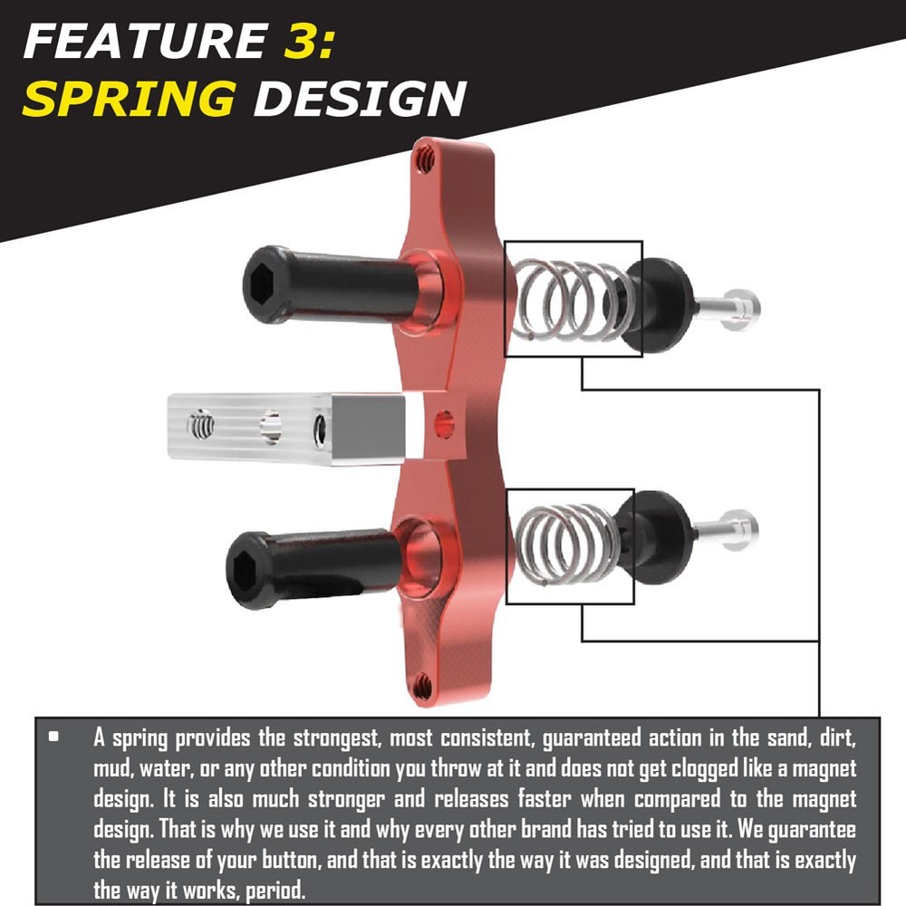 Tamer Double Button Holeshot Hookup System Black HH-3511-K