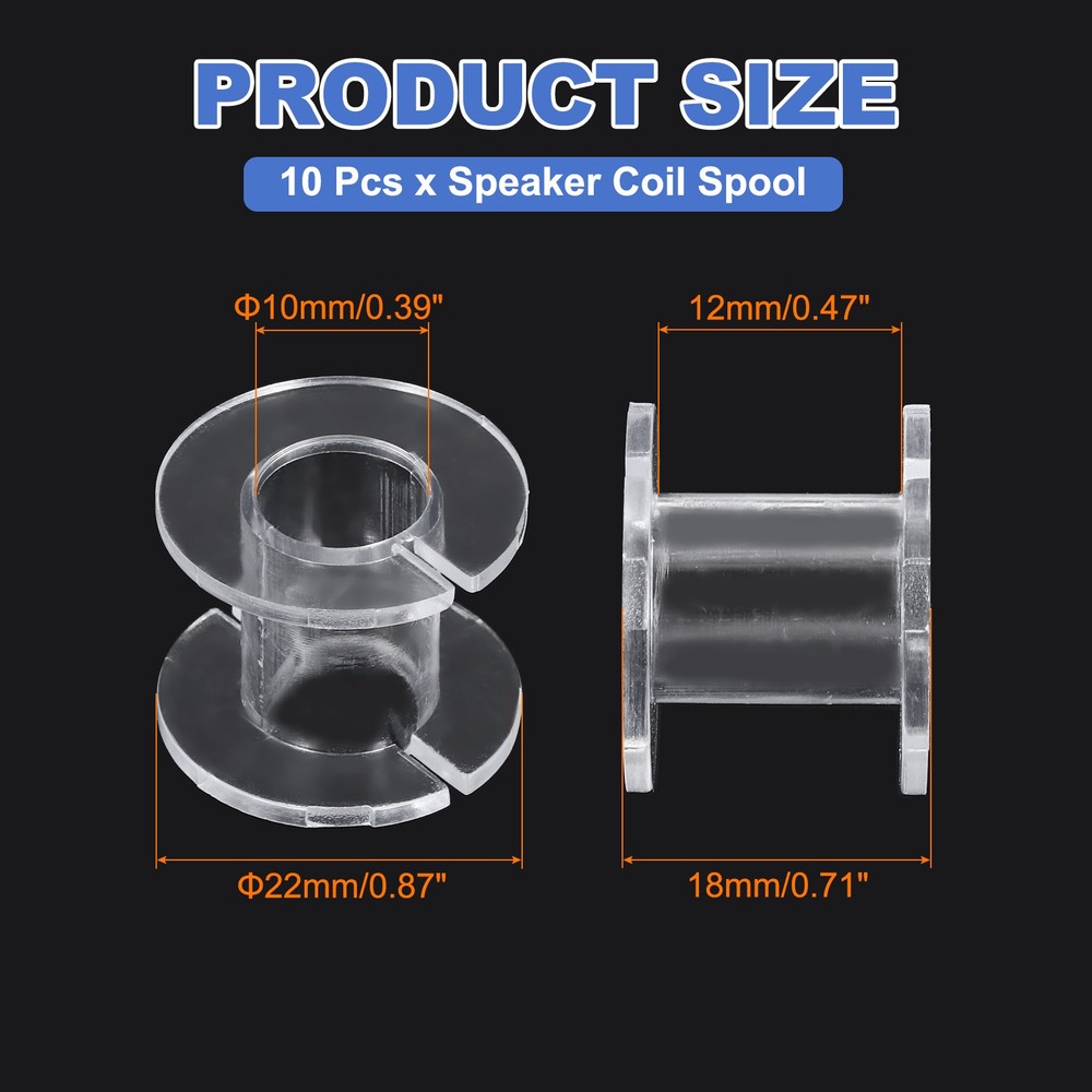 10pcs Speaker Crossover Bobbin Spools Coil, 22x18mm ABS Empty Spools