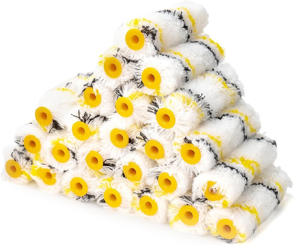 24 Pack 4 Inch Paint Roller Cover 1/2" Nap, Microfiber Ideal for Precise Work