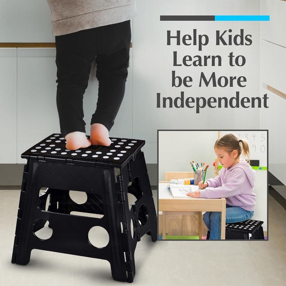 Folding Lightweight Step Stool - Sturdy Enough to Support Adults and Safe Enough