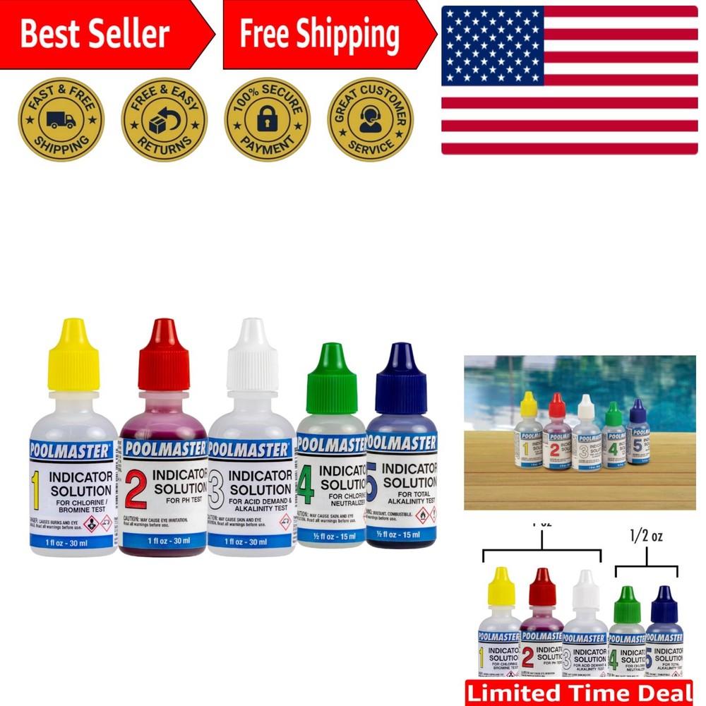 Replacement Indicator Solutions for Spa & Pool Water Testing - pH Range 7.2-7.6