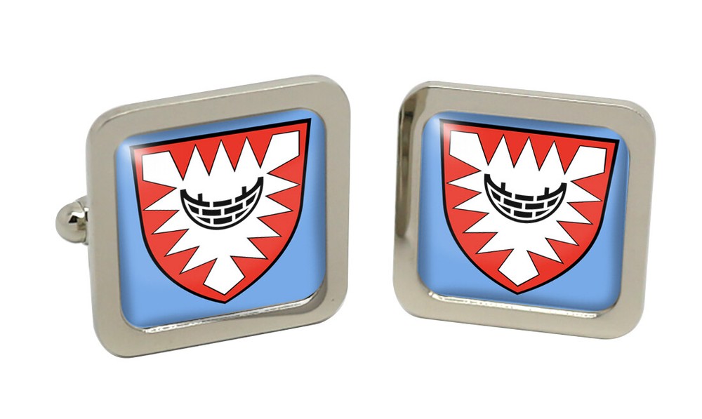 Kiel (Germany) Square Cufflink in Chrome Box