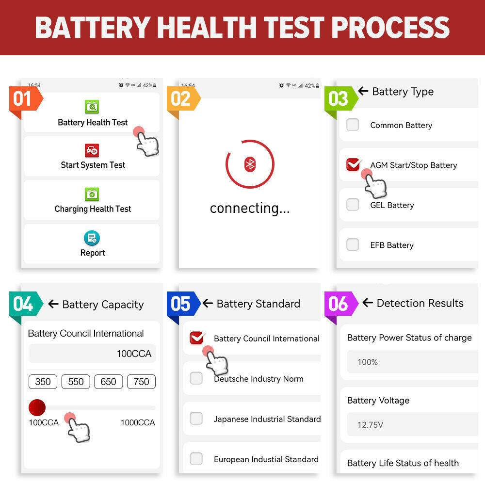 Launch BST-360 Bluetooth Battery Tester Analyzer 6V 12V work with X431 Scanner