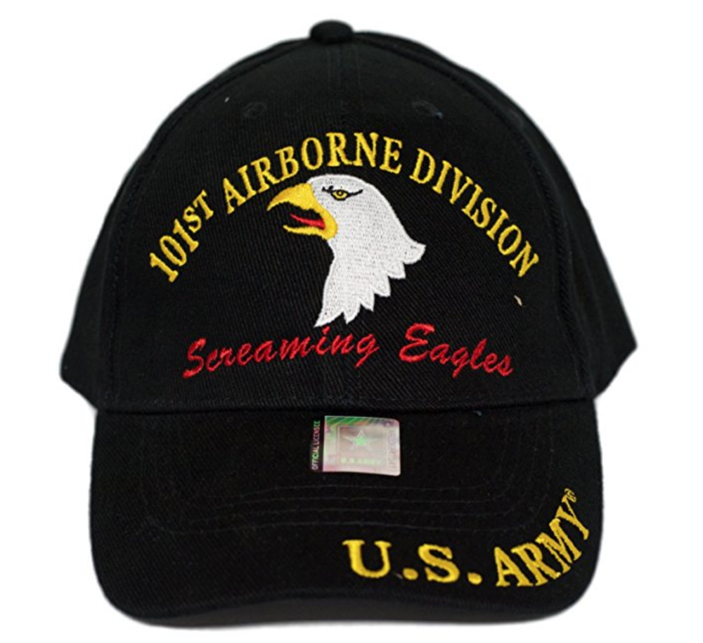 US Army Hat 101st Airborne Division Black Adjustable Cap