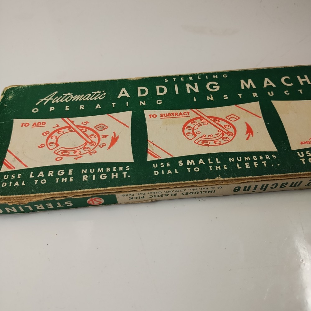 Vtg Sterling #565 Dial-A-Matic Automatic Mechanical Adding Machine + Stylus