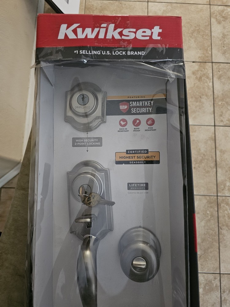 Kwikset double Single Cylinder Handle set - Silver new