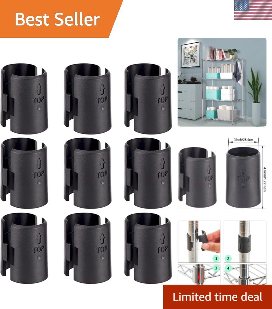 18-Pack  Black Wire Shelf Lock Clips for 1" Shelving – Durable & Secure