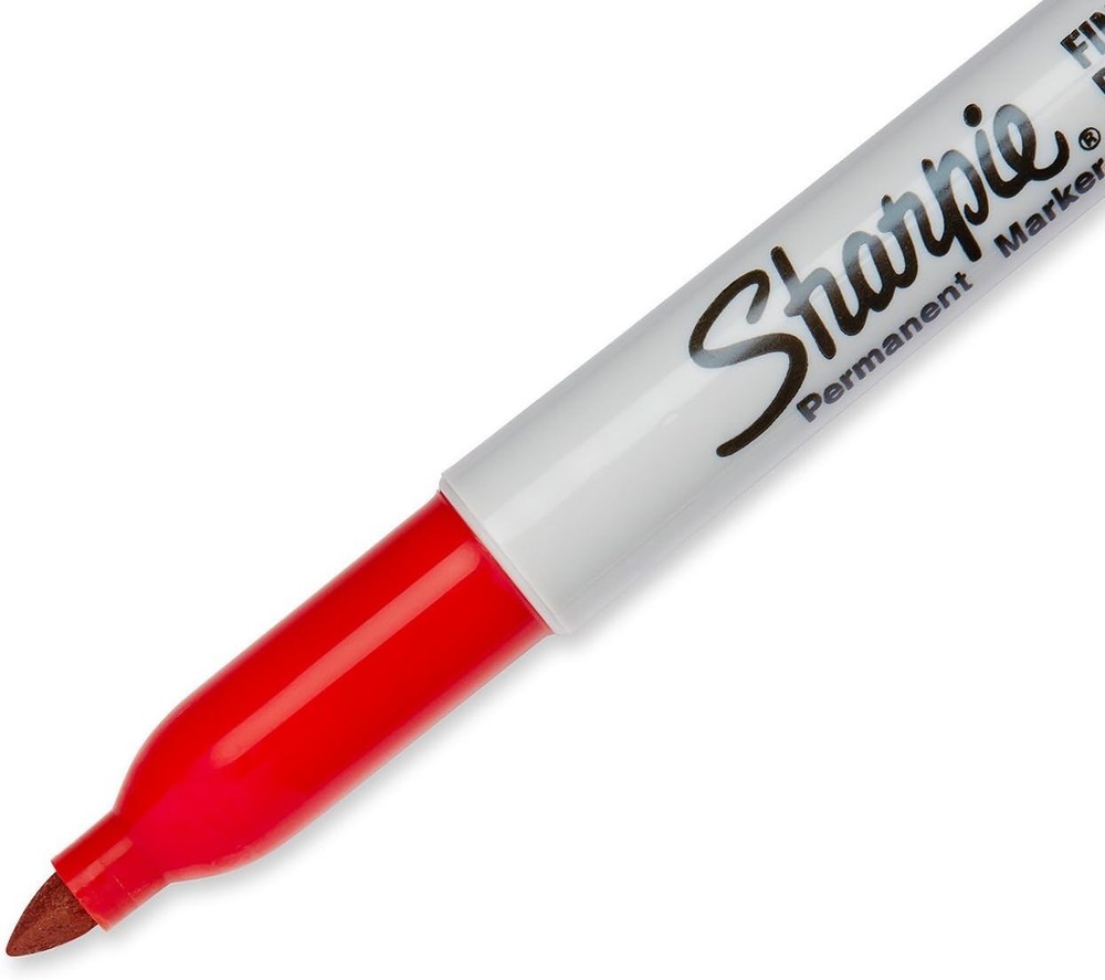 Fine Tip Permanent Markers, Black & Red 2-Pack