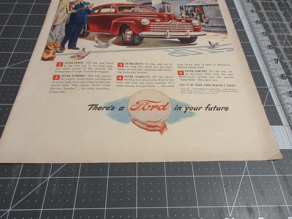 1946 Ford Out Front with Extra Values ! - Print Ad