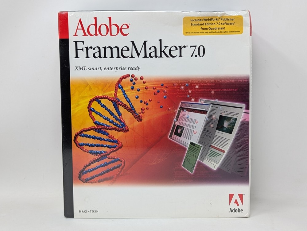 Adobe FrameMaker 7.0 for Mac Full Retail - SEALED NEW