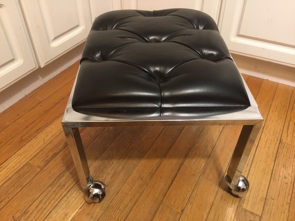 mid century rolling foot stool