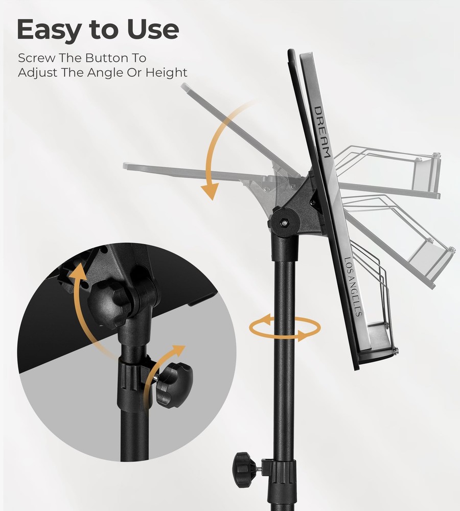Music Stand, Vangoa Folding Sheet Stand + Microphone