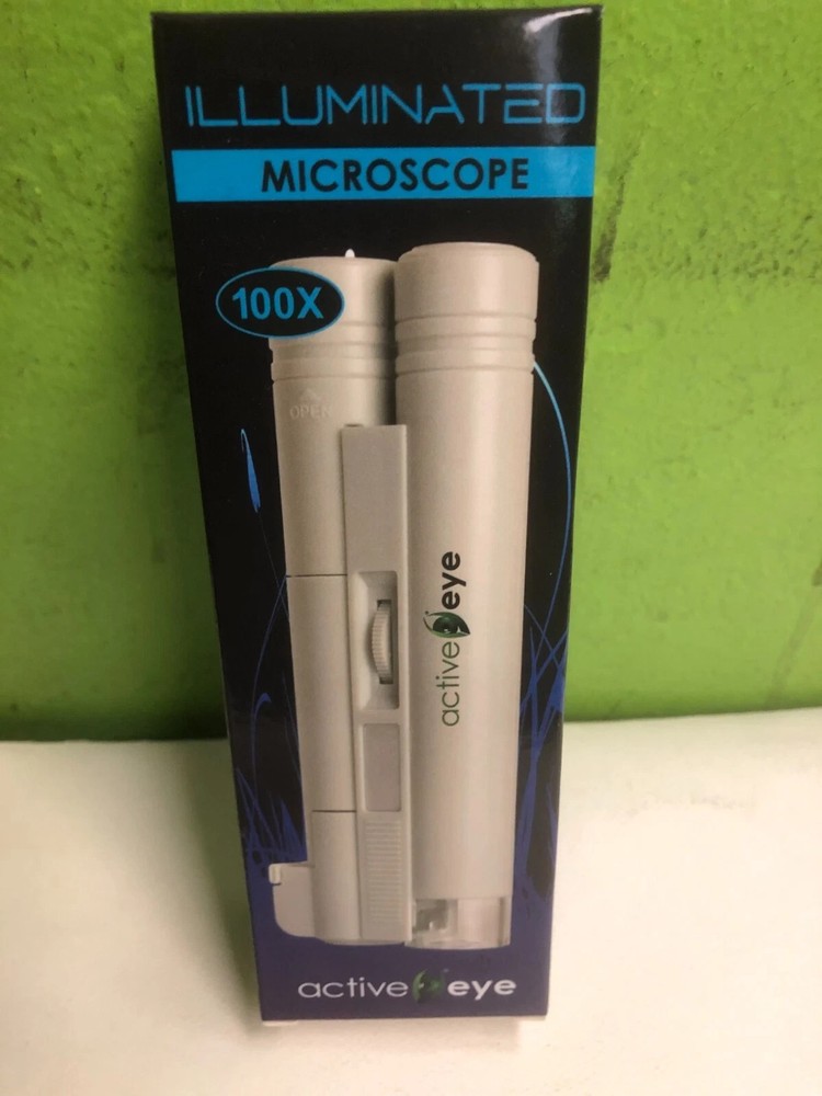Active Eye Microscope 100X Bright Powerful Targeted illuminated Led