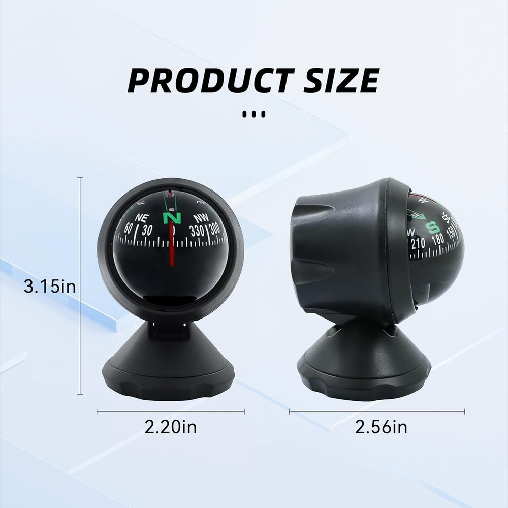 Universal Adhesive Car Compass Ball - Compact & Precise Direction Guidance