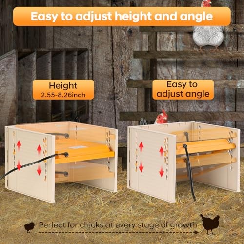 Brooder Plate for Chicks, 25W Heat Plate with Temperature Control, 9.76" x