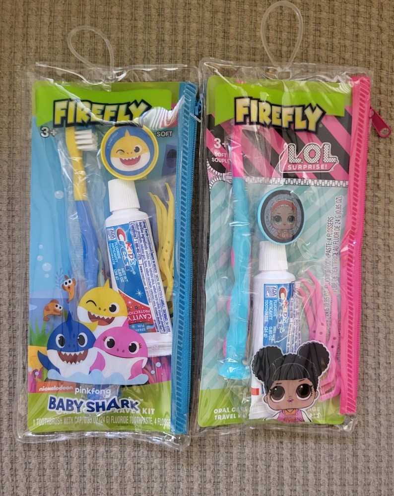Firefly Travel Toothbrush Sets, 2 Packages