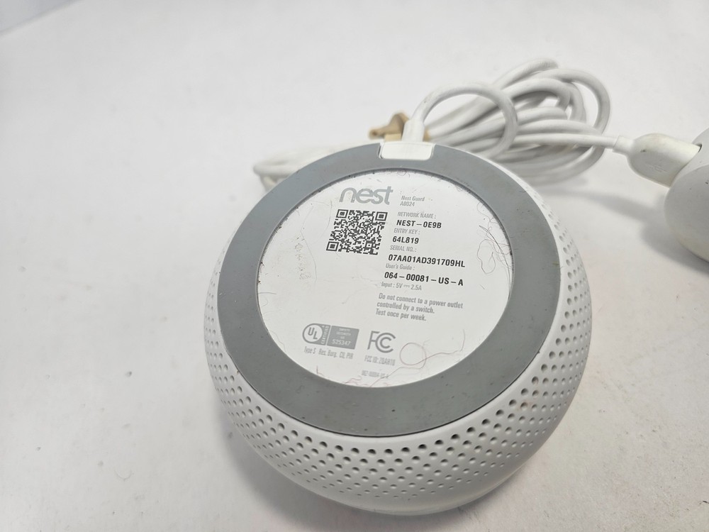 Google Nest Secure Alarm System - Base Guard Part & Power Adapter - A0024