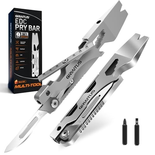 Multitool Pry Bar Wrench Tool with Flat/Phillips Screwdriver Folding Multi