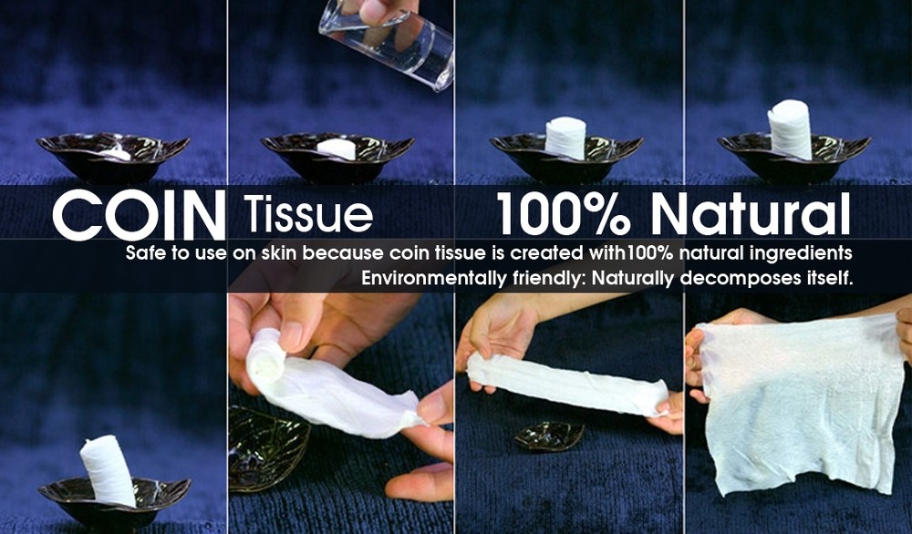 Compressed Coin Tissue - Magic Coin Tissue, 4x500pc (2000pc) Bulk Packaging