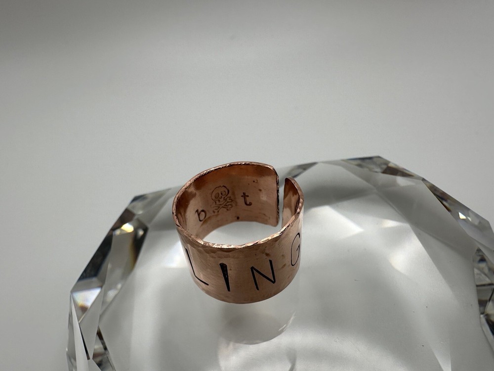 Hand Made Hammered HEALING Copper Flower Ring Size 6.75