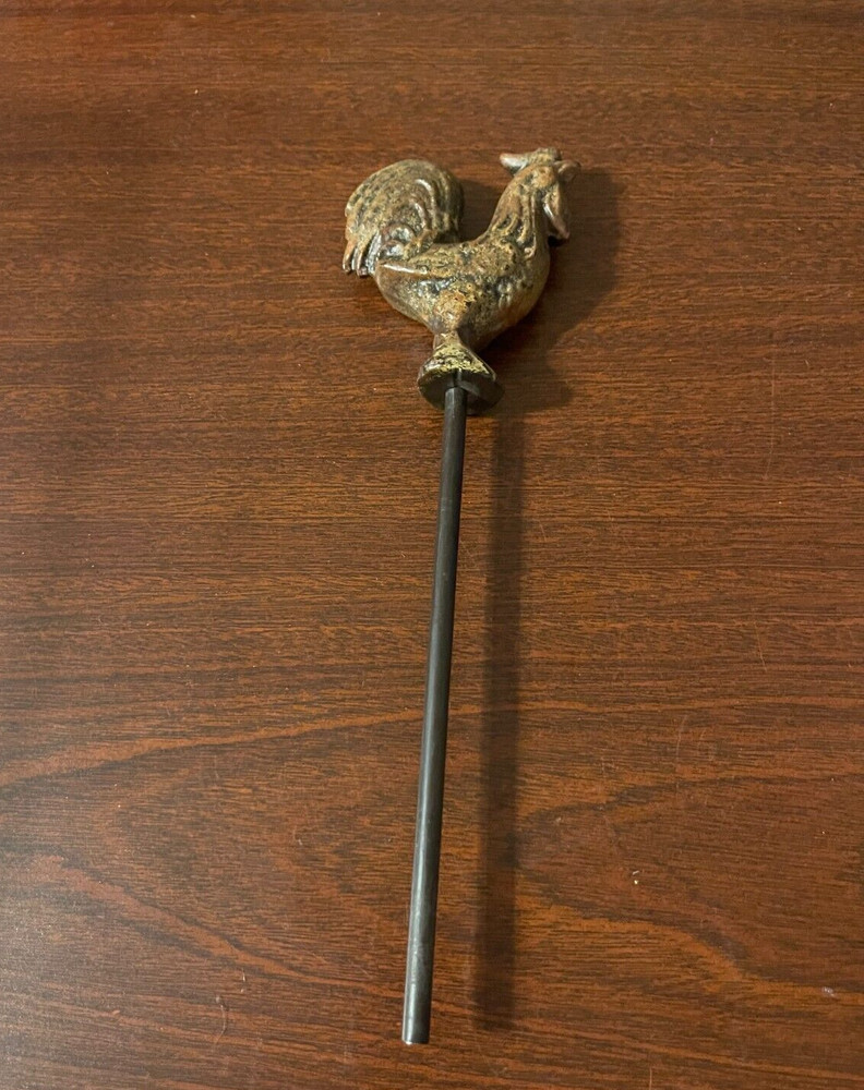 vintage copper Rooster Garden Hose Guide