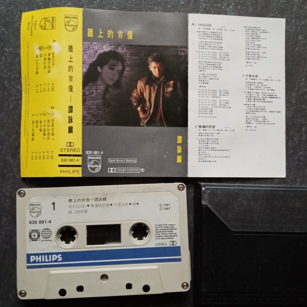 B- Alan Tam 谭咏麟 =墙上的肖像= 马来西亚版 磁带 Malaysia Cassette