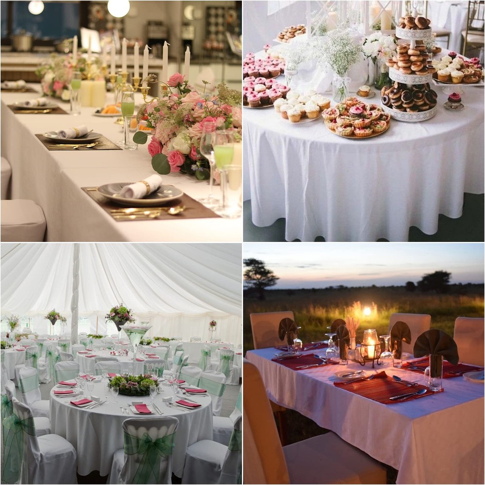 Fokitut 2 Pack Waterproof Rectangle Tablecloth, 90x132''-2pack, Emerald