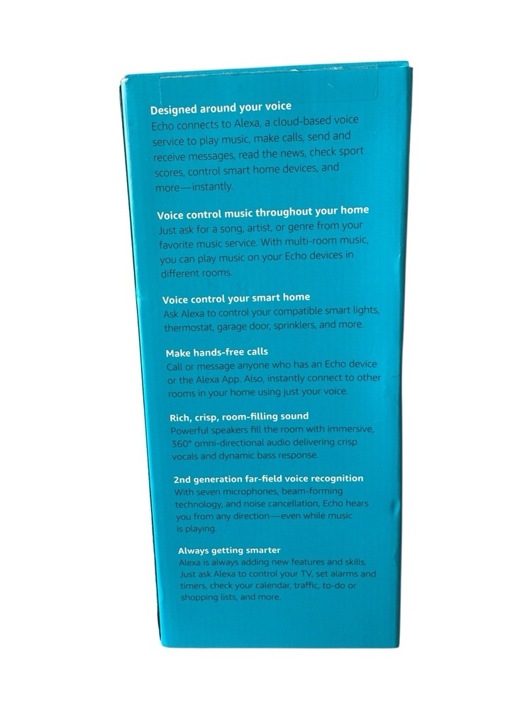 Amazon Echo (2nd Gen) Smart Speaker With Dolby Heather Gray.(NEW)