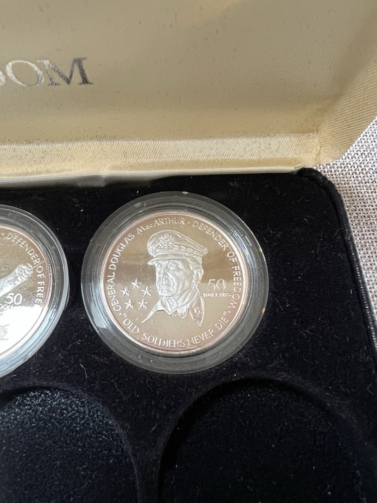Commemorative 50 Dollar Coin Set Eisenhower Patton MacArthur Uncirculated