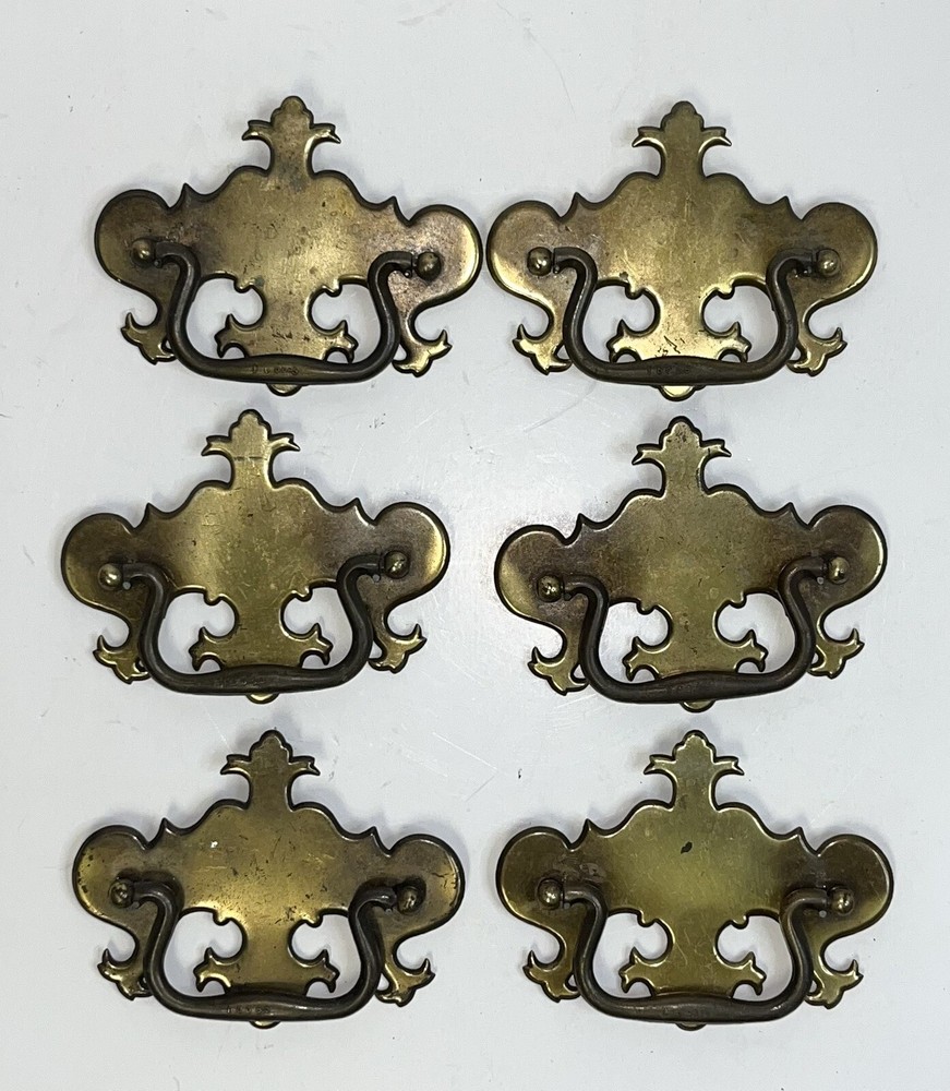 Brass Chippendale Colonial Vintage Hardware Drawer Pull 2.5” Centers