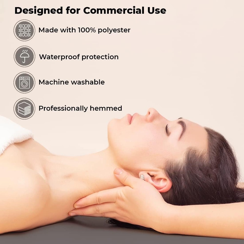 ForPro Professional Waterproof Masssage Table Cover, Sheet & Face Rest, Gray