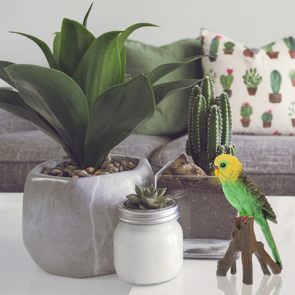Artificial Parrot Figurine Lifelike Bird Model Standing Statue Decorative Model